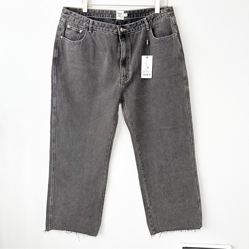 Princess Polly Boundless jeans black denim wide leg size 16 NWT new